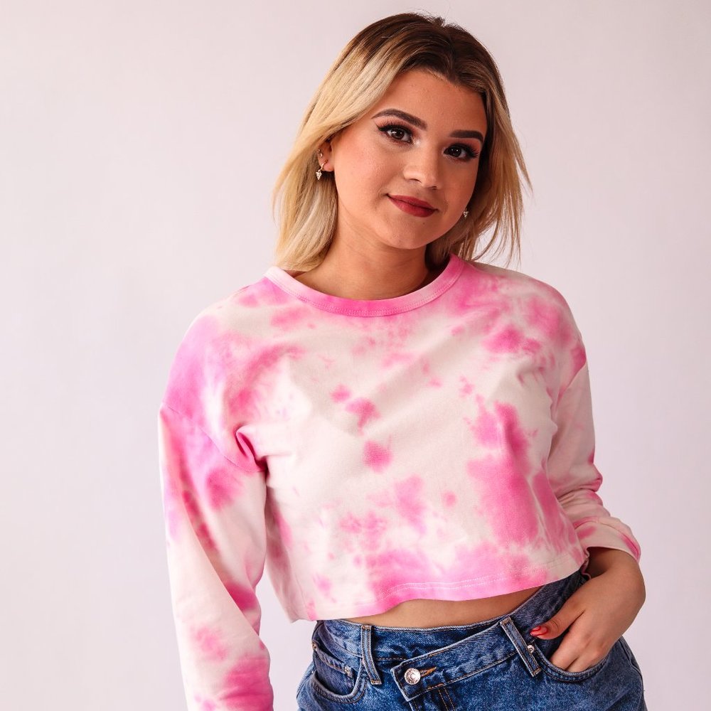 Pink Tie Dye Pullover Crewneck